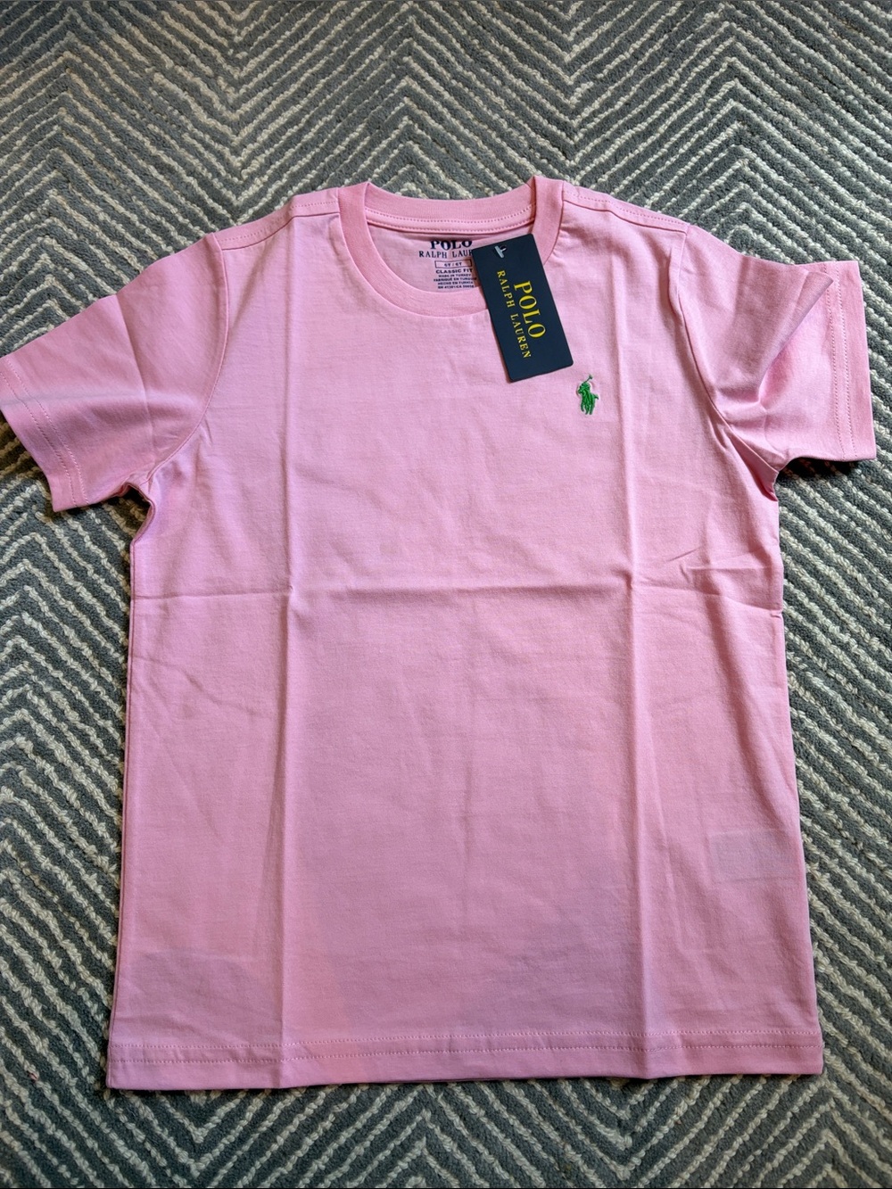 Short Sleeve Kids Tee with Green Pony